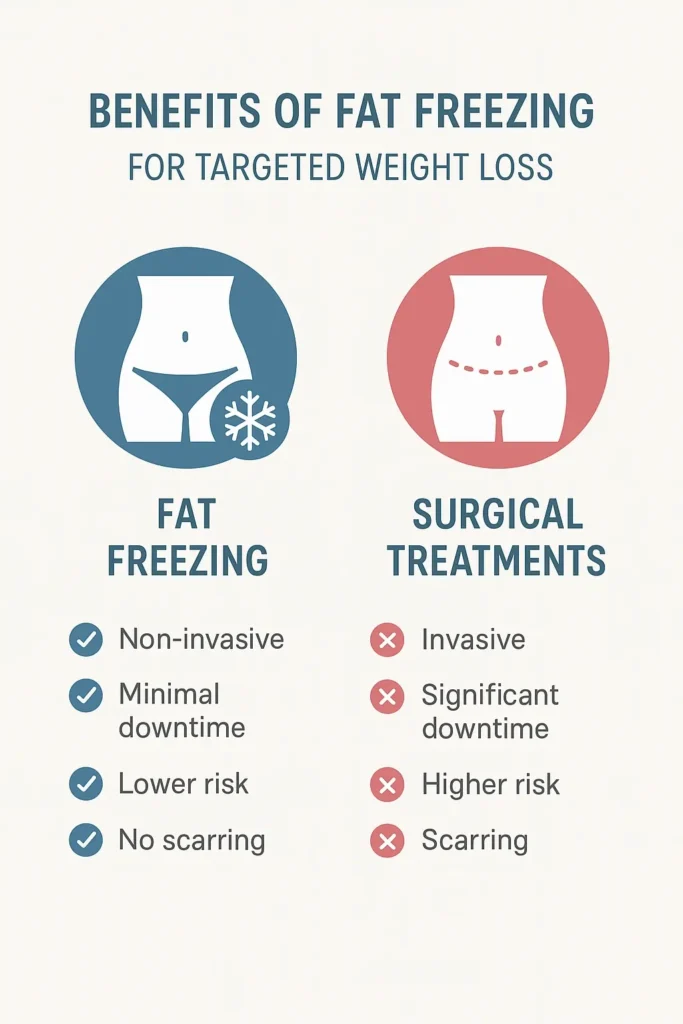 graphic showing the benefits of fat freezing Waltham Cross