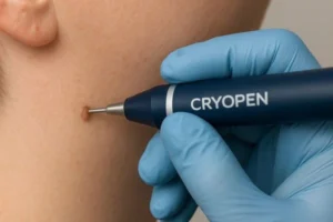 Person receiving skin tag removal Waltham Cross
